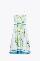 ROBE EN POPELINE IMPRIMÉE CITRONS