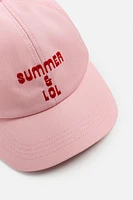 EMBROIDERED TEXT CAP