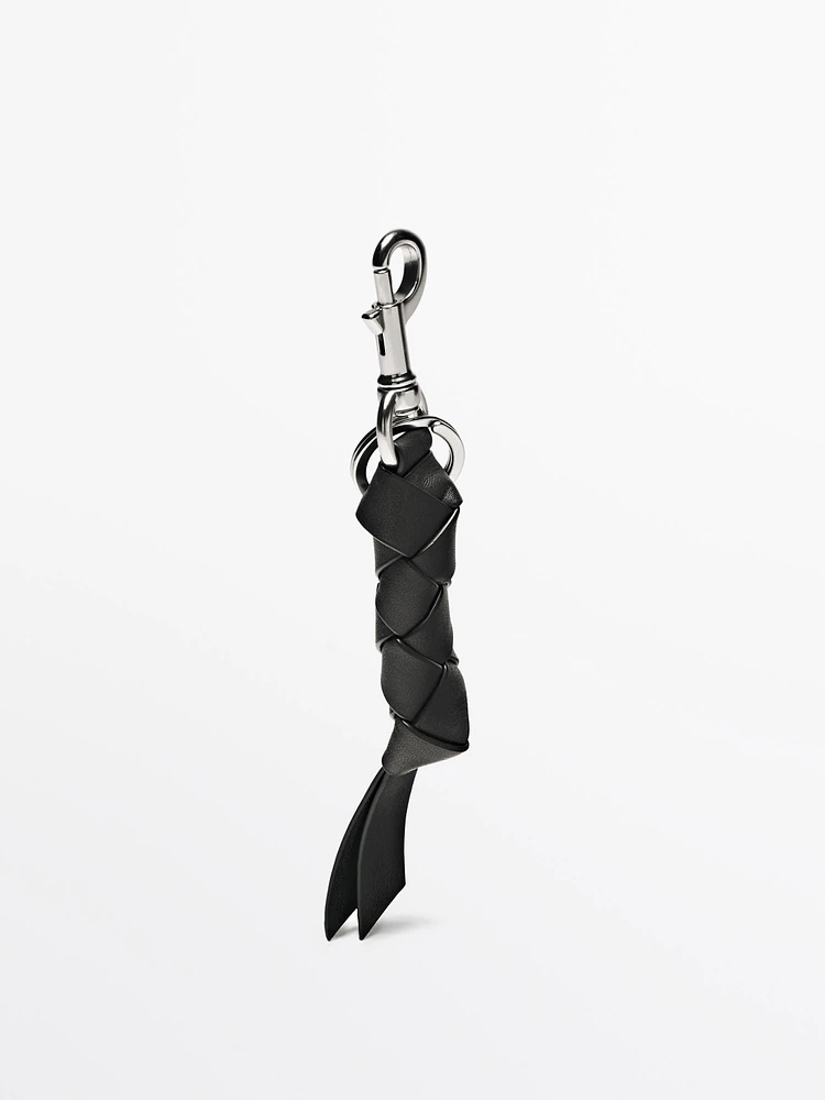 Braided nappa leather keyring