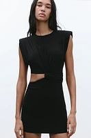 CUT OUT SHOULDER PAD DRESS