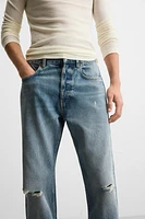 JEAN STRAIGHT FIT REGULAR DÉCHIRÉ
