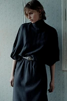 CONTRAST BELT DRESS