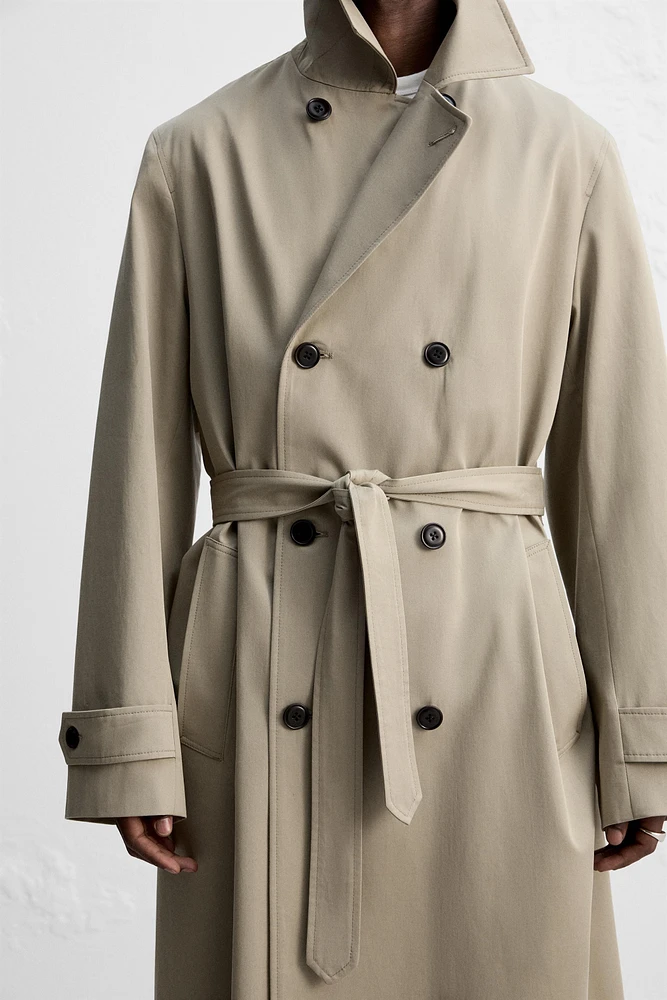 MANTECO WATER REPELLENT LONG TRENCH COAT