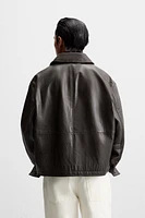 BLOUSON EN CUIR À POCHES