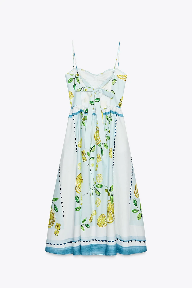 ROBE EN POPELINE IMPRIMÉE CITRONS