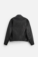 FAUX LEATHER WASHED JACKET