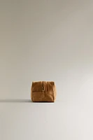 SPLIT LEATHER COSMETIC BAG