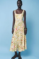 ZW COLLECTION LINEN PRINT DRESS
