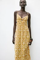 EMBROIDERED MIDI DRESS