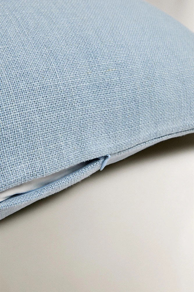 PLAIN LINEN THROW PILLOW COVER