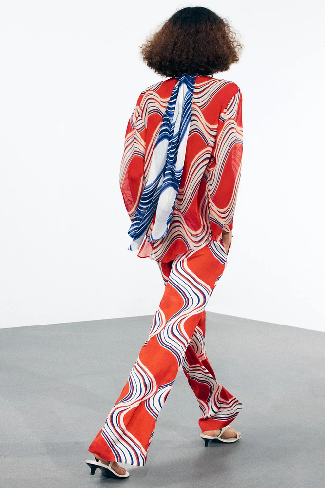 ZW COLLECTION PRINTED BOW SHIRT