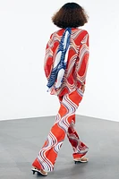 ZW COLLECTION PRINTED BOW SHIRT