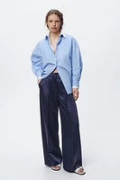 SATIN EFFECT WIDE LEG PANTS