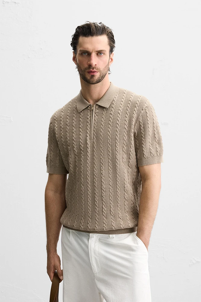 POLO EN MAILLE TORSADÉE