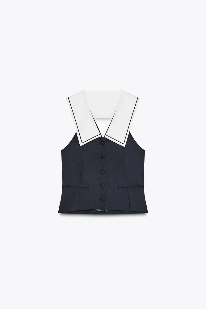 WELT DETAIL VEST TOP