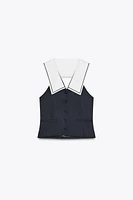 WELT DETAIL VEST TOP