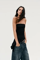 TEXTURED BANDEAU TOP