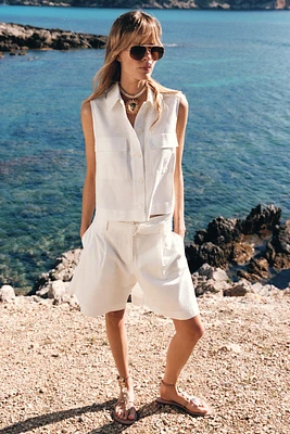 BELTED BERMUDA SHORTS