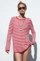 PULL EN JERSEY À RAYURES