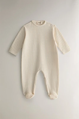 CHILDREN’S RIBBED FOOTED ROMPER