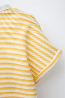 ENSEMBLE GAUFRÉ T-SHIRT ET BERMUDA RAYÉ