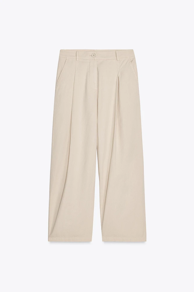 PANTALON CHINO À PINCES