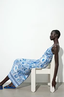 KNOT PRINT MIDI DRESS