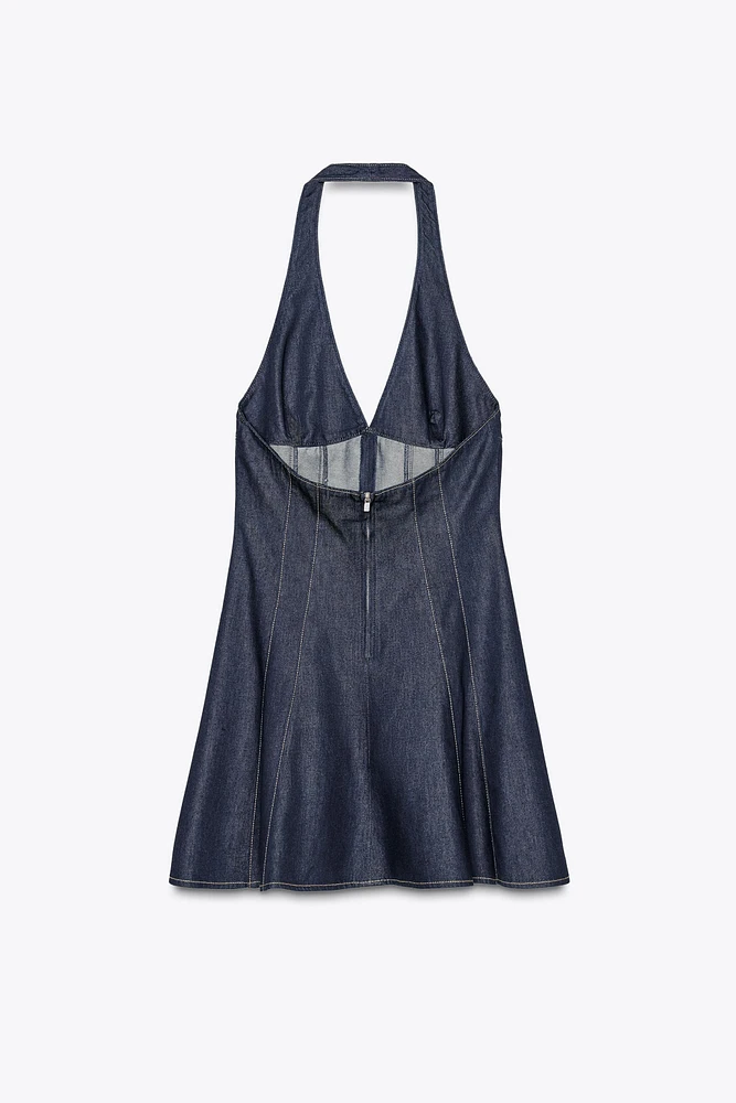ROBE EN JEAN TRF HALTER