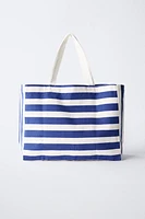 CASA LAWA © Z ZARA KIDS STRIPED FABRIC TOTE BAG