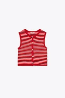 TOP GILET JACQUARD BOUTONS
