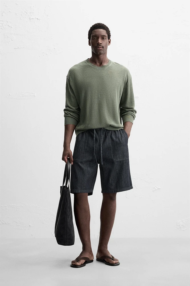 RELAXED FIT DENIM SHORTS