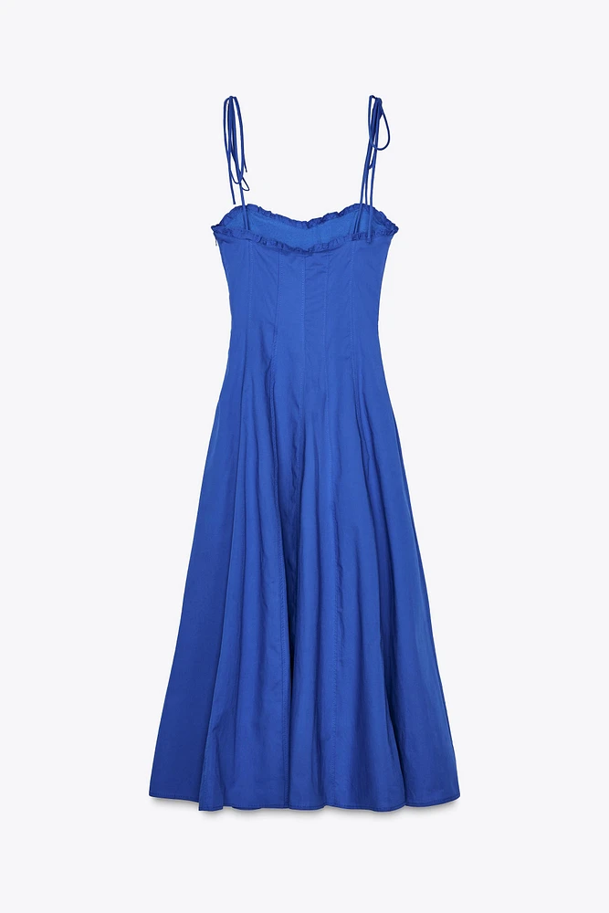 ROBE MIDI POPELINE NŒUDS