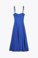 ROBE MIDI POPELINE NŒUDS