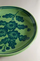 ASSIETTE PLATE GRÈS FLEURS