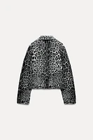 ANIMAL PRINT JACQUARD KNIT CARDIGAN