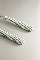 SALAD FLATWARE SET WITH STRIPED HANDLE (SET OF 2)