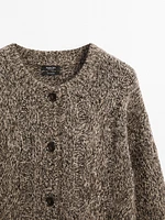 Cardigan maille moulinée 100 % cachemire