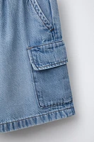 BERMUDA EN DENIM CARGO AMPLE