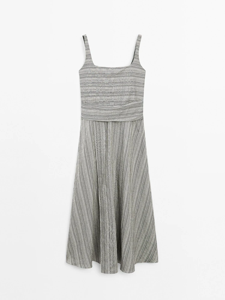 Robe midi ample à rayures