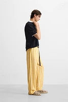 PANTALON RAYÉ VISCOSE ET LIN