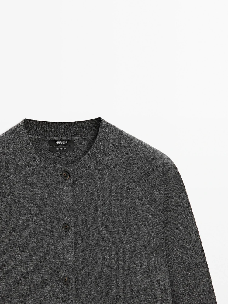 100% cashmere long sleeve cardigan