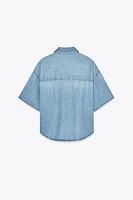 TRF CROP DENIM SHIRT