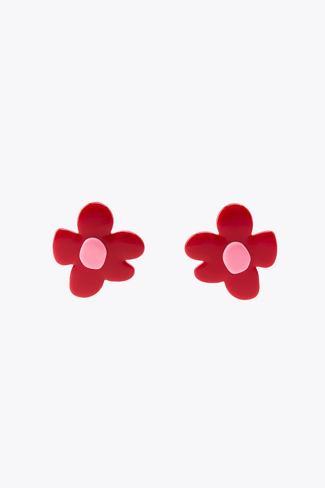 BOUCLES D'OREILLES FLEUR CONTRASTE