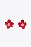 CONTRAST FLOWER EARRINGS