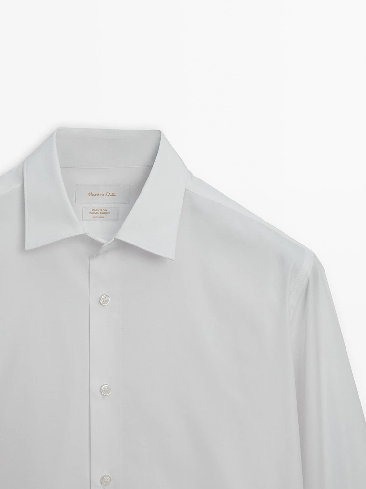 Chemise slim en popeline 100 % coton