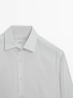Chemise slim en popeline 100 % coton