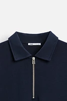 POLO INTERLOCK COL ZIP