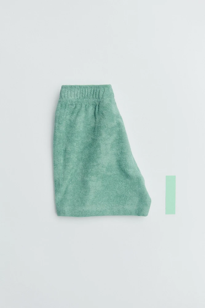 LABEL TERRY CLOTH POLO AND SHORTS SET