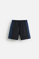 LONG CHECKERED BANDS SWIMSUIT