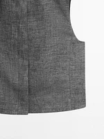 Veste courte sans manches lin
